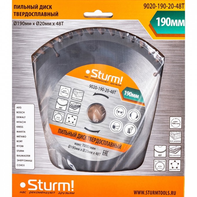 Пильный диск STURM 9020-190-20-48T 768645