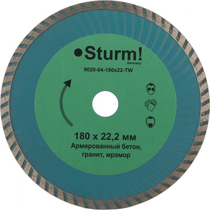 Алмазный диск STURM 9020-04-180x22-TW 908276